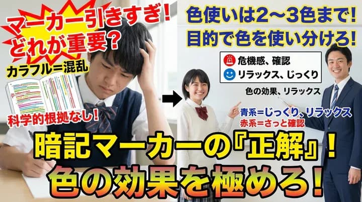 暗記に効果的なマーカーの色は?教科書に線を引くときの色の選び方と使い方