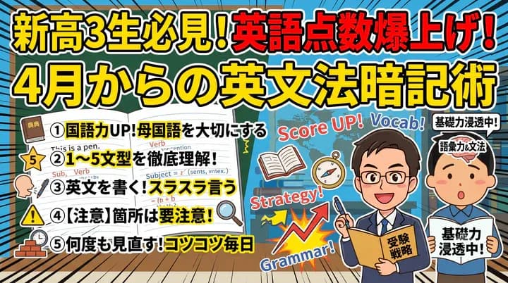 【大学受験】英文法の勉強法|新高3が4月から始めるべき英語対策