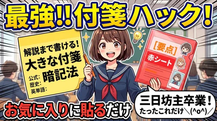 大きな付箋で暗記する勉強法!覚えたいことを効率よく覚える簡単な方法