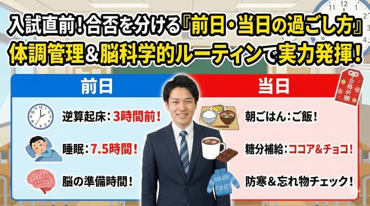 受験前日・当日の過ごし方