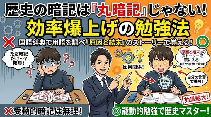 【歴史の勉強法】暗記が苦手でも大丈夫!効率よく覚えて成績を上げる方法