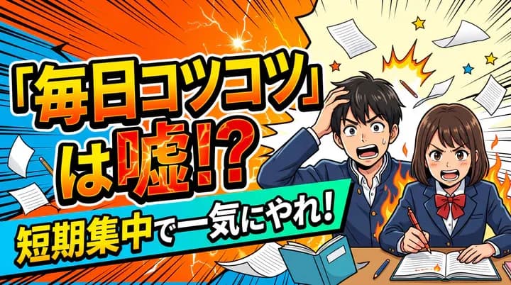 【中学生・高校生の勉強法】勉強しても成績が上がらない人へ!短期間で集中する勉強法