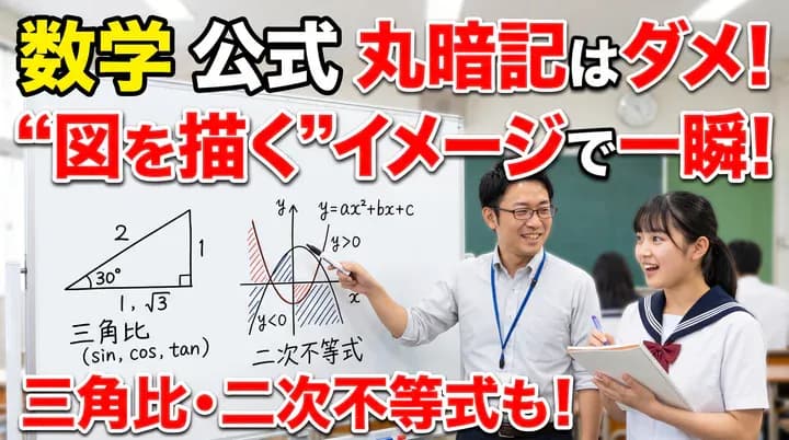 高校数学が苦手な人必見!三角比・二次不等式は「図を書く」だけでわかる!