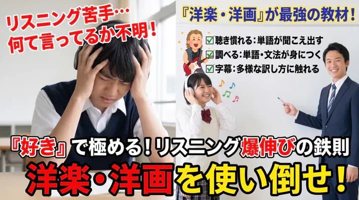 【英語のリスニング勉強法】洋楽・洋画で英語を聞く力を伸ばそう!英語に慣れる方法