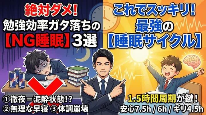 勉強する上でNGな睡眠方法