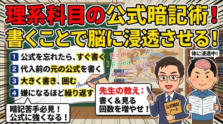 【数学・理科の公式の覚え方】書いて覚える!忘れない暗記法を解説