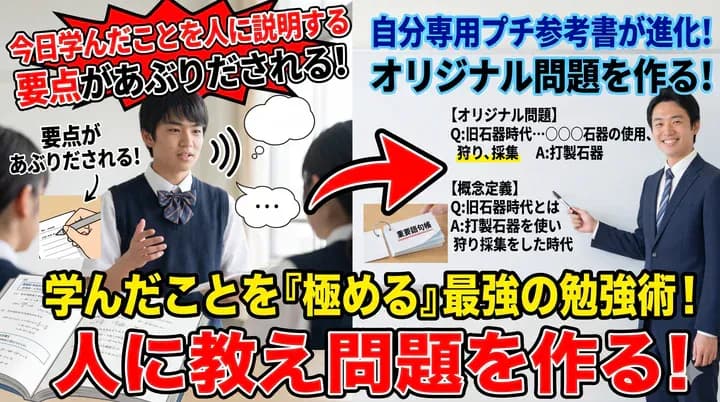 【アウトプット勉強法】人に説明すると成績が上がる!記憶が定着する勉強のコツ