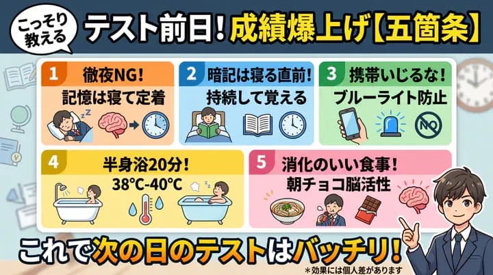 テスト前日の過ごし方5選!勉強・睡眠・食事で実力を発揮する方法