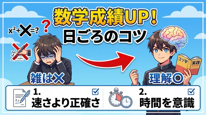 【中学生の数学】計算ミスを減らす勉強法!正確さと時間配分を身につけるコツ
