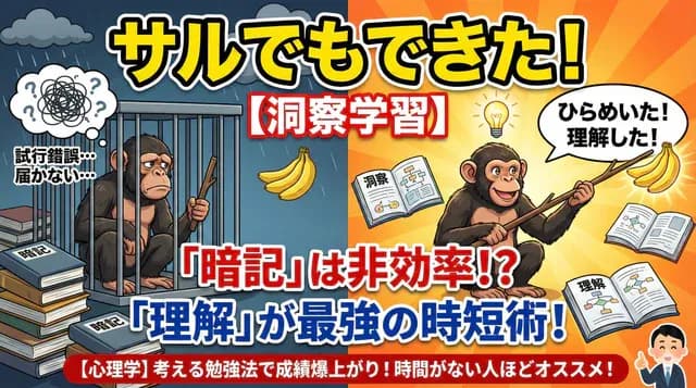 サルでもできた学習方法 ~洞察学習~