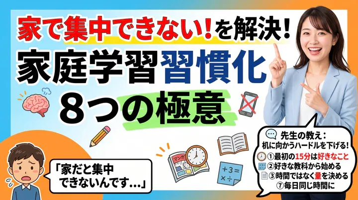 家庭学習の習慣をつける方法!家で勉強に集中するための8つのコツ