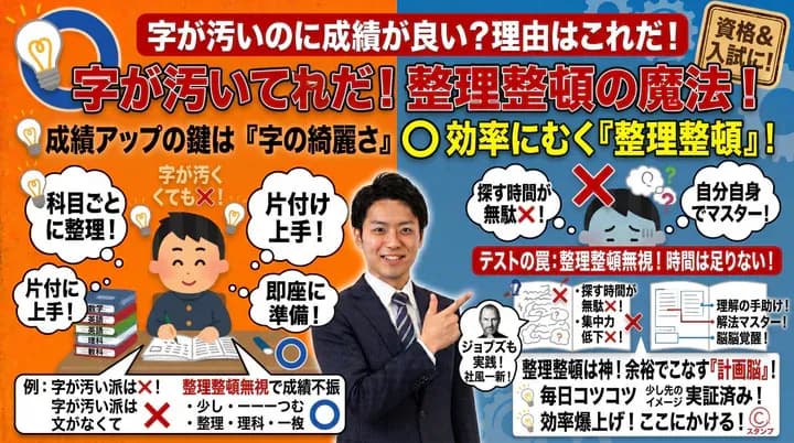 勉強前の整理整頓で成績アップ!勉強効率を高める学習環境の作り方