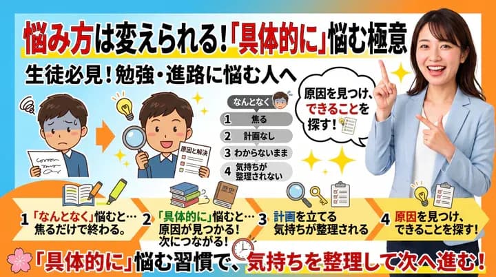 勉強や受験の悩みを解決する方法|「なんとなく」ではなく「具体的に」悩もう