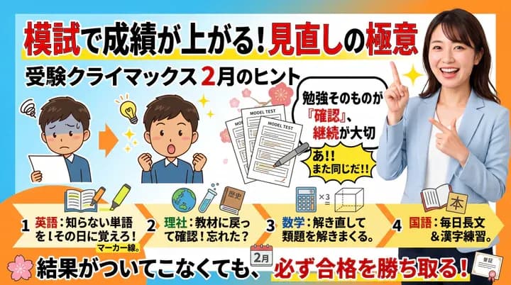模試の見直しが成績アップのカギ!受験で伸びるための復習・勉強法