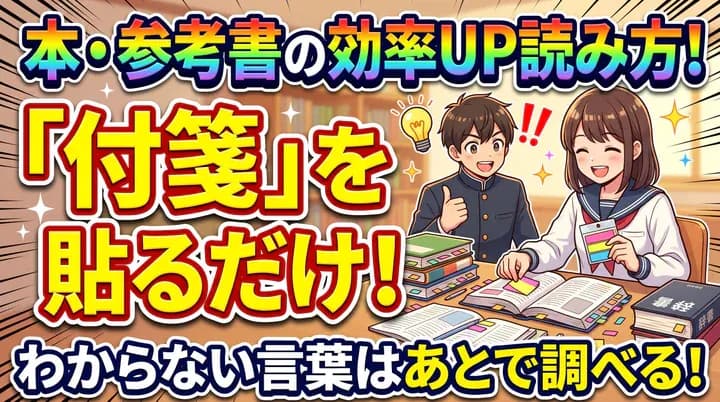 【中学生の勉強法】本を効率よく読む方法!付箋を活用して読書をスムーズに進めるコツ