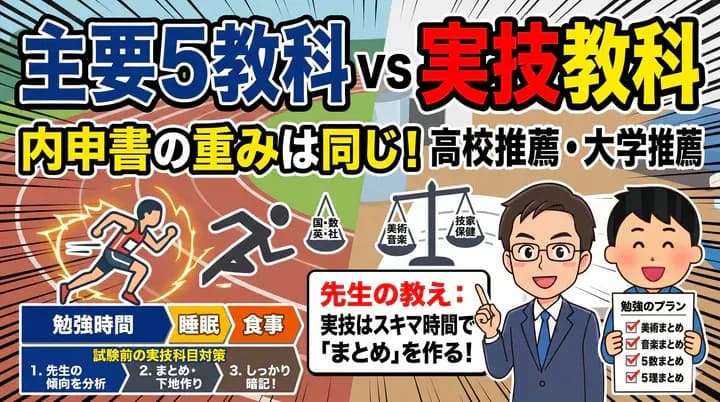 【高校受験対策】実技教科の勉強法|内申点を上げるために大切なポイント