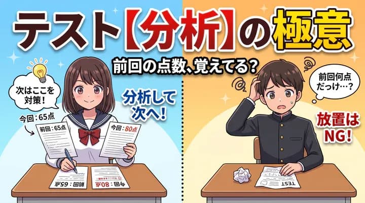 【テスト勉強のコツ】前回の点数を覚えていますか?成績アップに必要な振り返り方